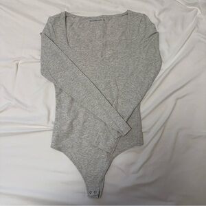 Abercrombie & Fitch grey fitted bodysuit